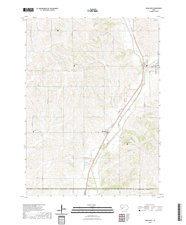 Exira West, IA — USGS 7.5-minute topo (2022)