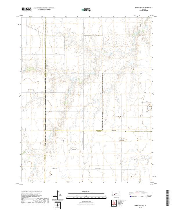 Dodge City NW, KS — USGS 7.5-minute topo (2022)
