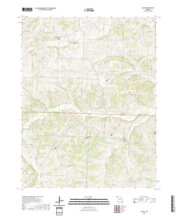 Olean, MO — USGS 7.5-minute topo (2021)