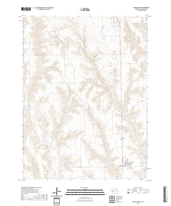 Hayes Center, NE — USGS 7.5-minute topo (2021)