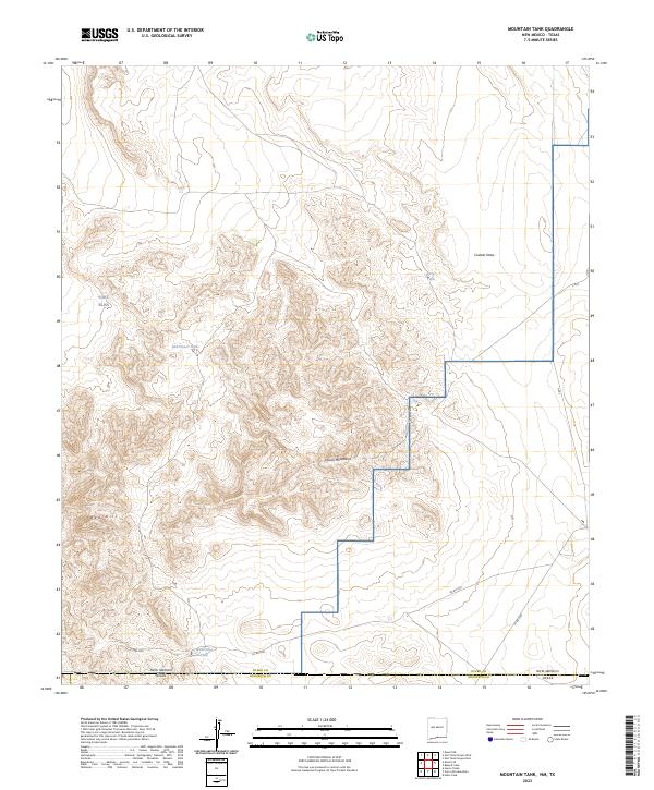Mountain Tank, NM-TX — USGS 7.5-minute topo (2023)