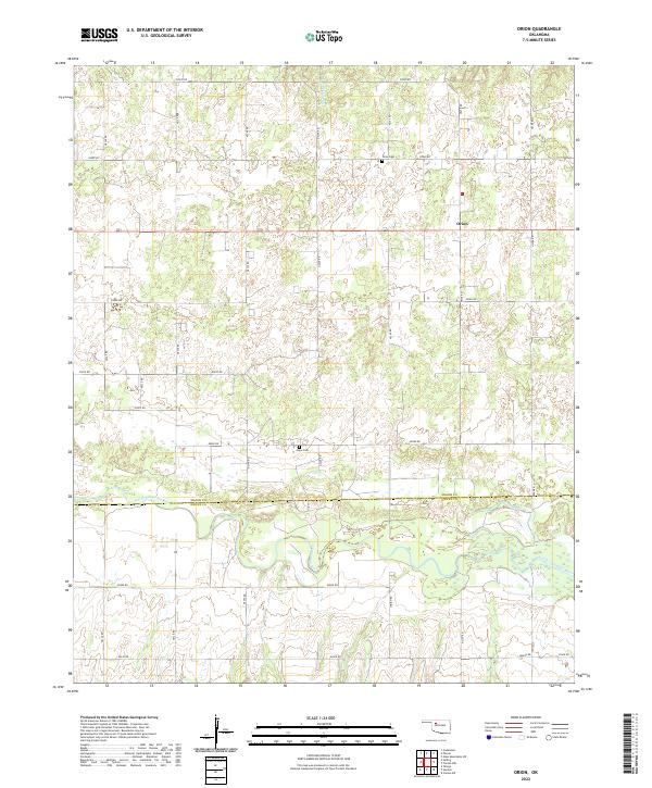 Orion, OK — USGS 7.5-minute topo (2022)