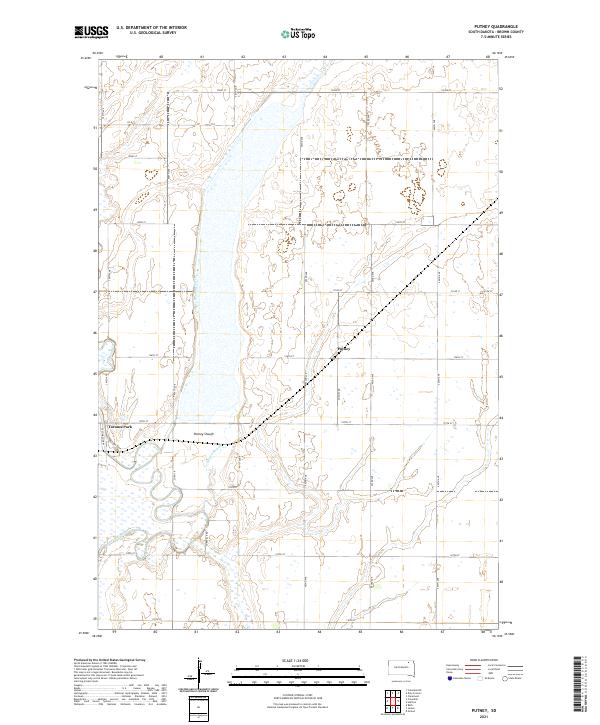 Putney, SD — USGS 7.5-minute topo (2021)