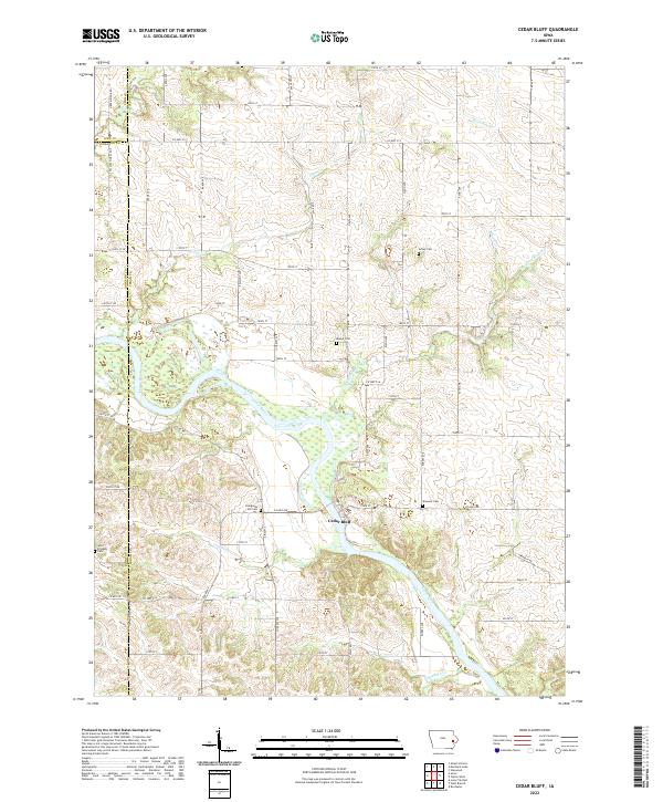 Cedar Bluff, IA — USGS 7.5-minute topo (2022)