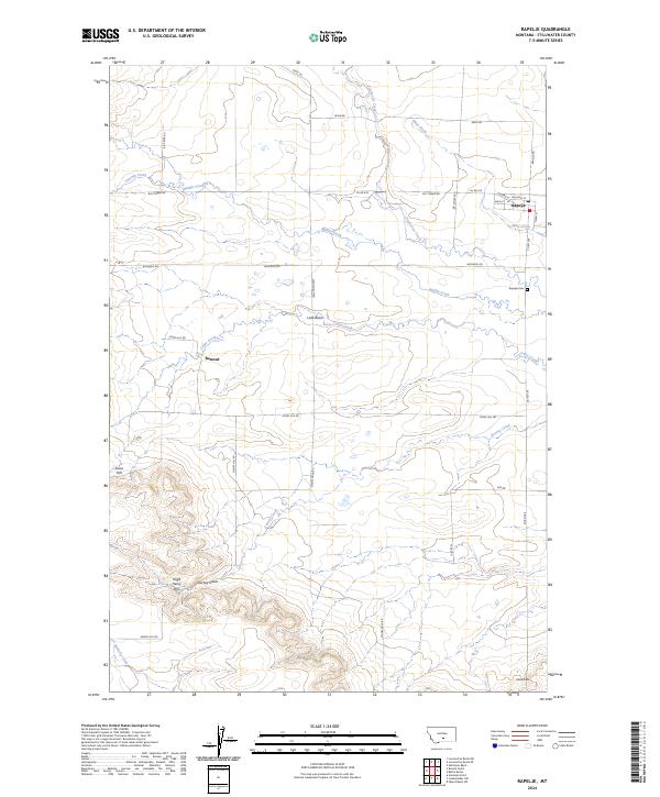 Rapelje, MT — USGS 7.5-minute topo (2024)