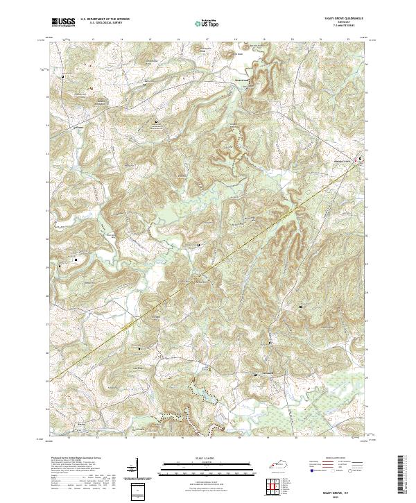 Shady Grove, KY — USGS 7.5-minute topo (2022)