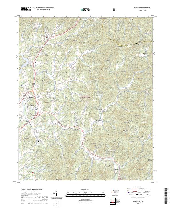 Corbin Knob, NC — USGS 7.5-minute topo (2022)