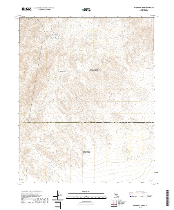 Sourdough Spring, CA — USGS 7.5-minute topo (2021)