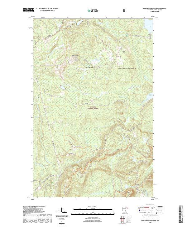 Honeymoon Mountain, MN — USGS 7.5-minute topo (2022)