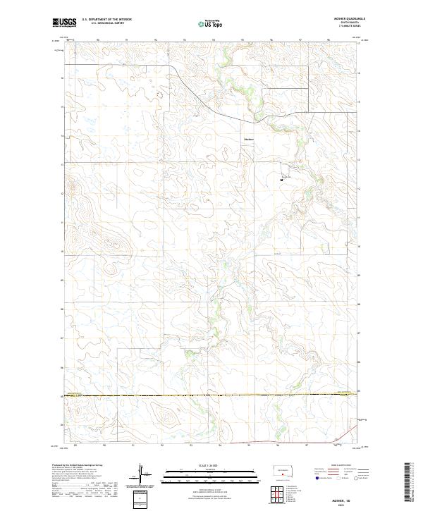 Mosher, SD — USGS 7.5-minute topo (2021)