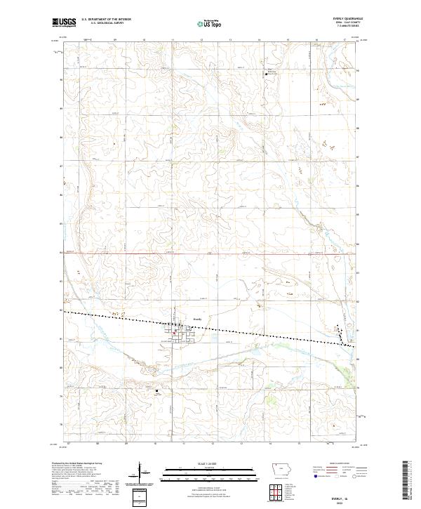 Everly, IA — USGS 7.5-minute topo (2022)
