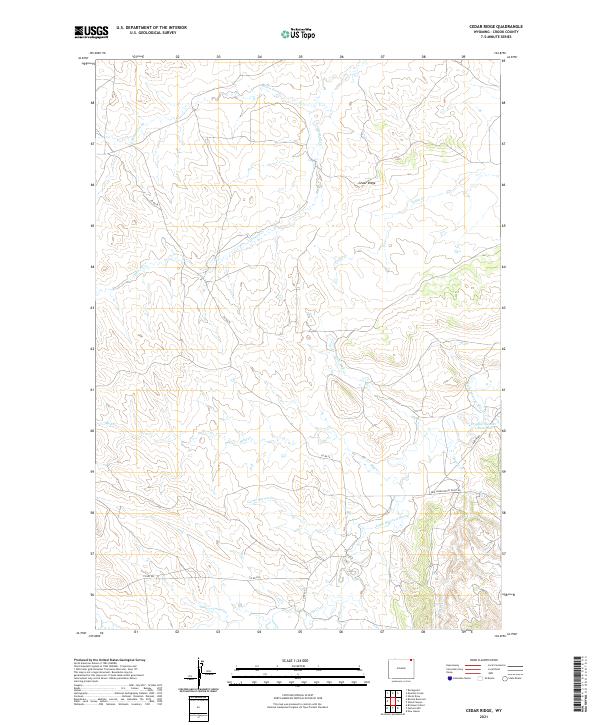Cedar Ridge, WY — USGS 7.5-minute topo (2021)
