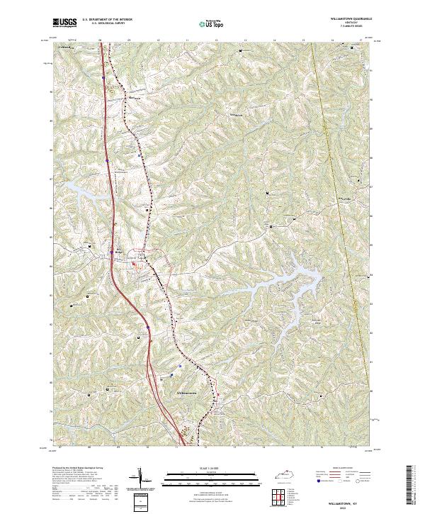 Williamstown, KY — USGS 7.5-minute topo (2022)