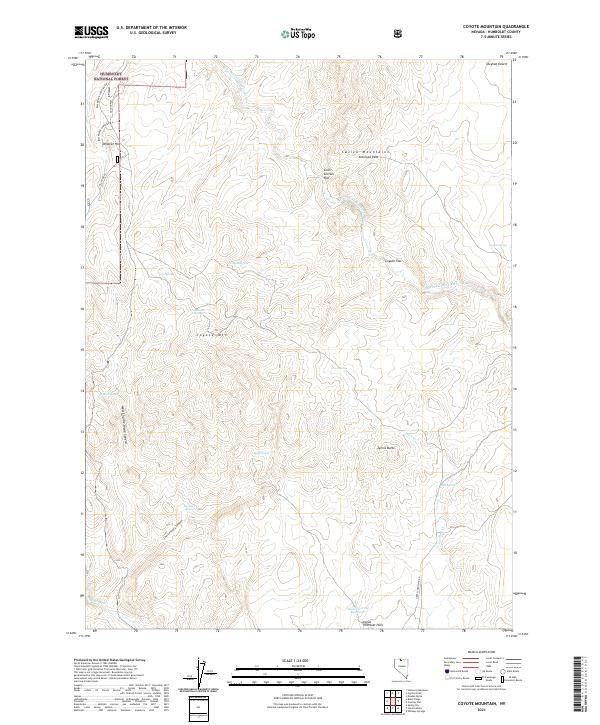 Coyote Mountain, NV — USGS 7.5-minute topo (2021)