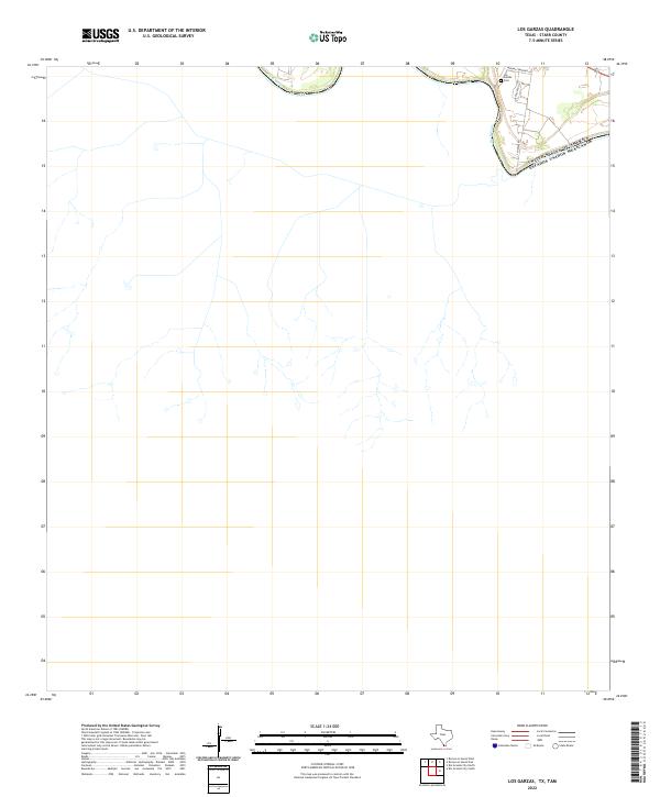 Los Garzas, TX,TAM, US — USGS 7.5-minute topo (2022)
