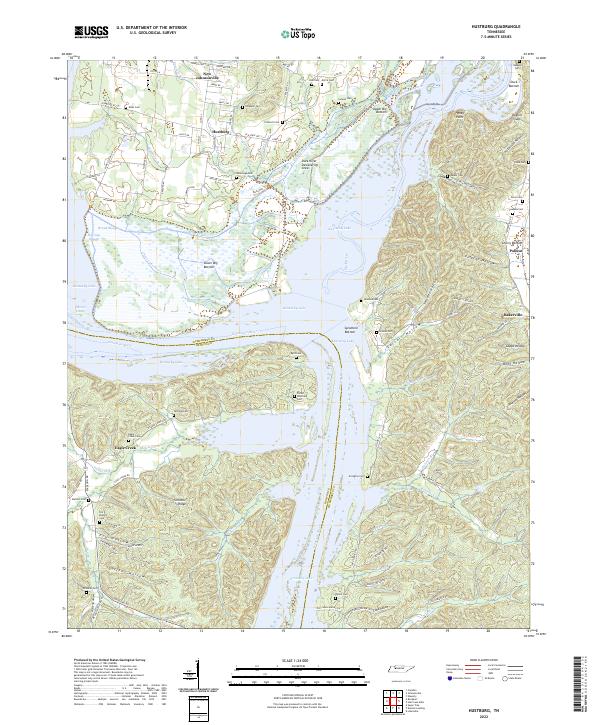 Hustburg, TN — USGS 7.5-minute topo (2022)