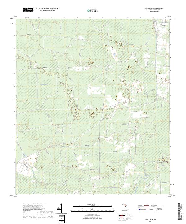Cross City SW, FL — USGS 7.5-minute topo (2024)