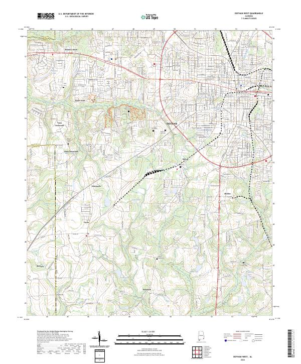 Dothan West, AL — USGS 7.5-minute topo (2024)