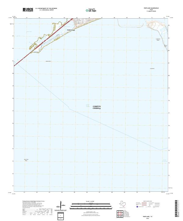 Portland, TX — USGS 7.5-minute topo (2022)