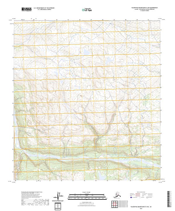 Talkeetna Mountains D-4 SW, AK — USGS 7.5-minute topo (2023)