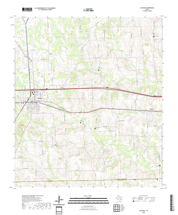Flatonia, TX — USGS 7.5-minute topo (2022)