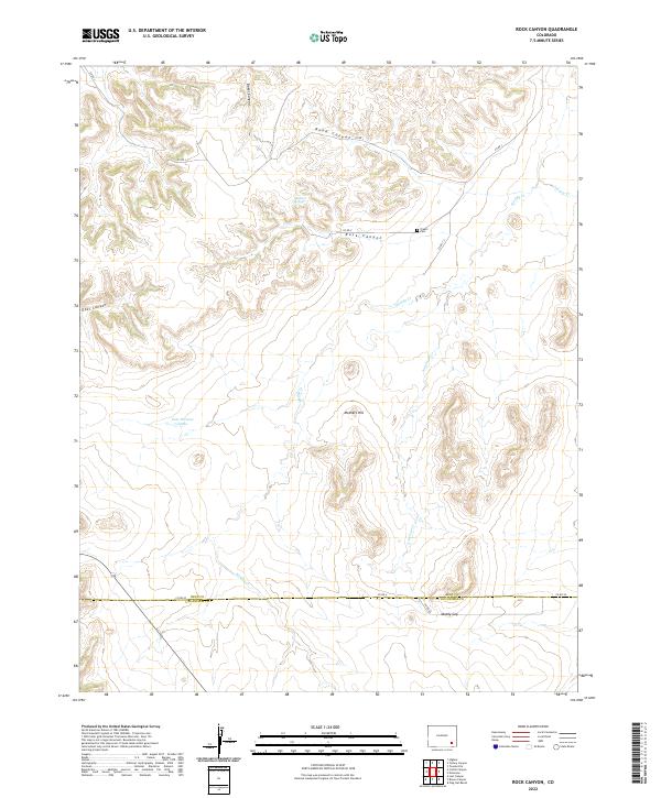 Rock Canyon, CO — USGS 7.5-minute topo (2022)