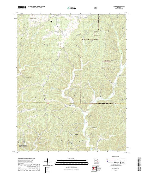 Gladden, MO — USGS 7.5-minute topo (2021)