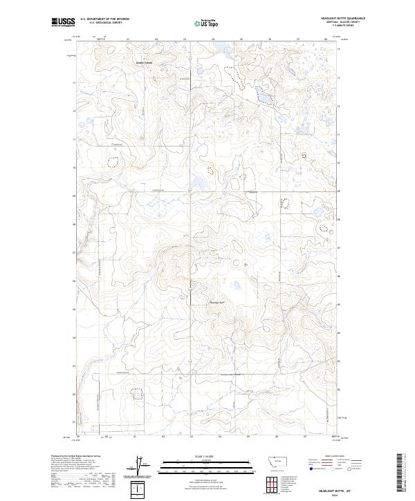 Headlight Butte, MT — USGS 7.5-minute topo (2024)