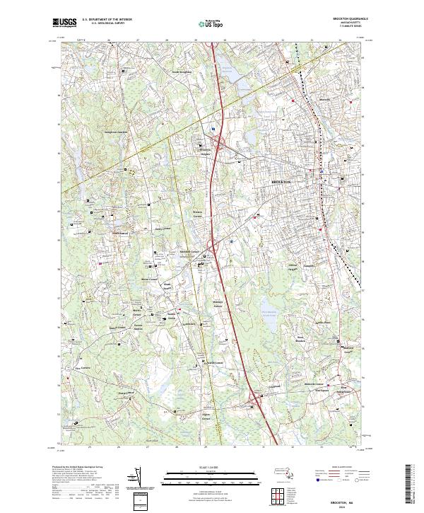 Brockton, MA — USGS 7.5-minute topo (2024)
