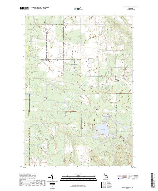 Saint Helen NE, MI — USGS 7.5-minute topo (2023)