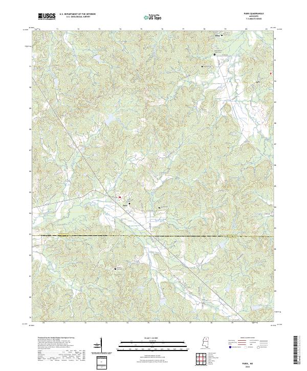 Paris, MS — USGS 7.5-minute topo (2024)