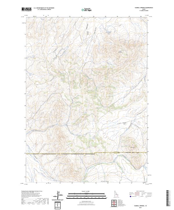 Yandell Springs, ID — USGS 7.5-minute topo (2023)