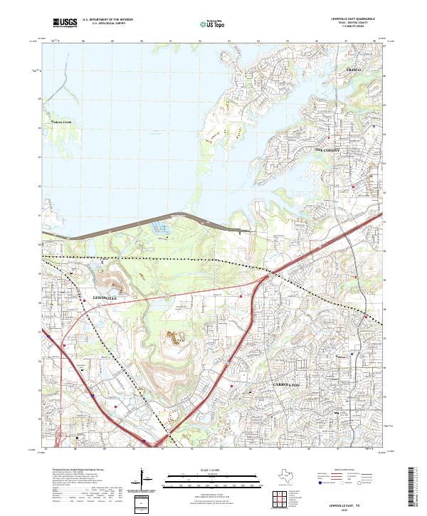 Lewisville East, TX — USGS 7.5-minute topo (2022)