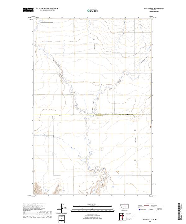 Rocky Coulee SE, MT — USGS 7.5-minute topo (2024)