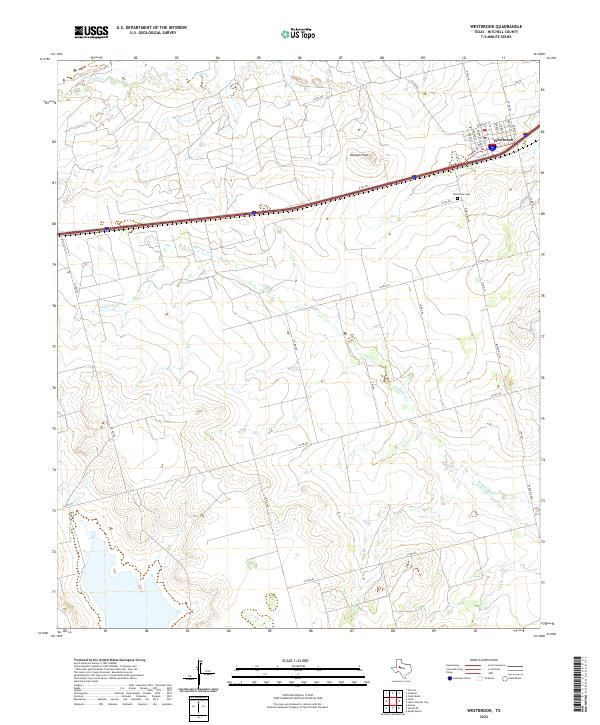 Westbrook, TX — USGS 7.5-minute topo (2022)