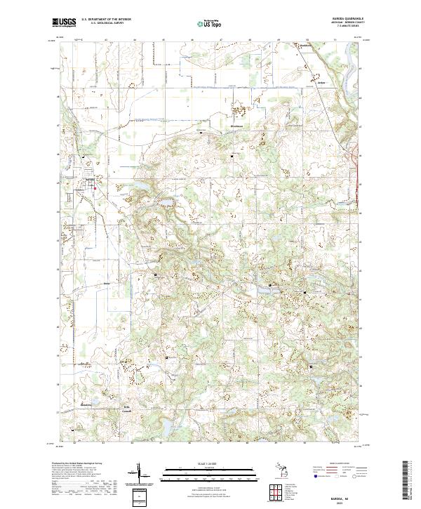 Baroda, MI — USGS 7.5-minute topo (2023)