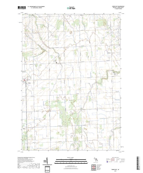 Kinde East, MI — USGS 7.5-minute topo (2023)