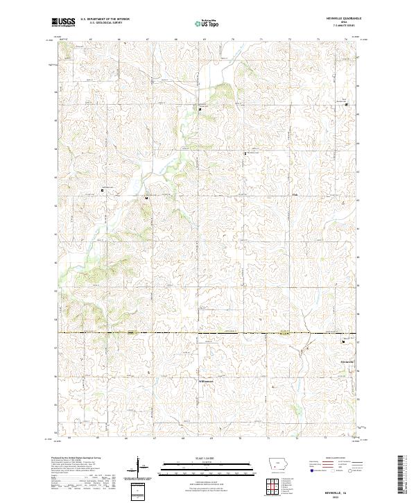 Nevinville, IA — USGS 7.5-minute topo (2022)