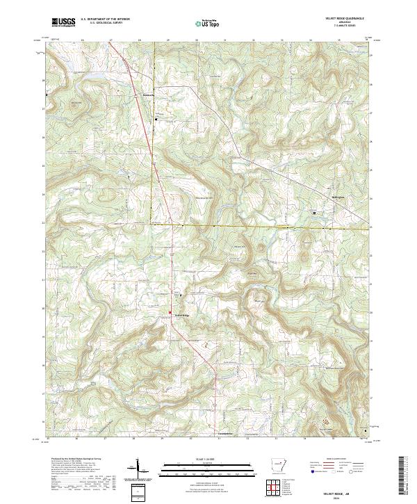 Velvet Ridge, AR — USGS 7.5-minute topo (2024)