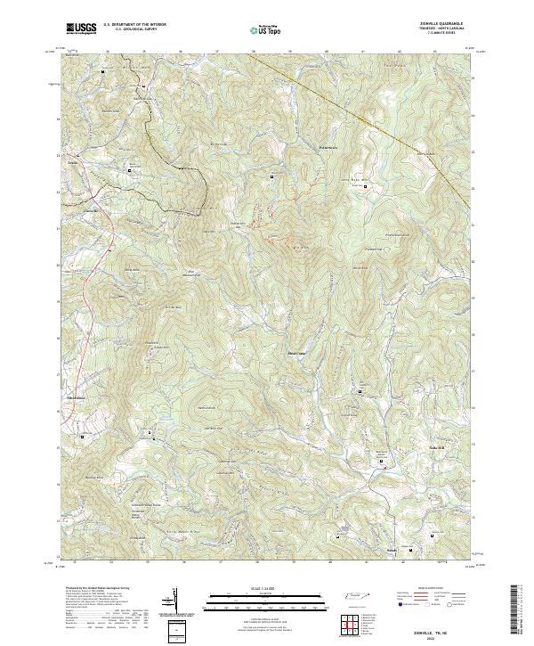 Zionville, TN-NC — USGS 7.5-minute topo (2022)