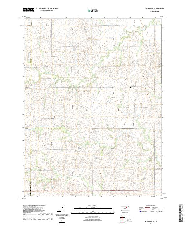 Miltonvale NE, KS — USGS 7.5-minute topo (2022)