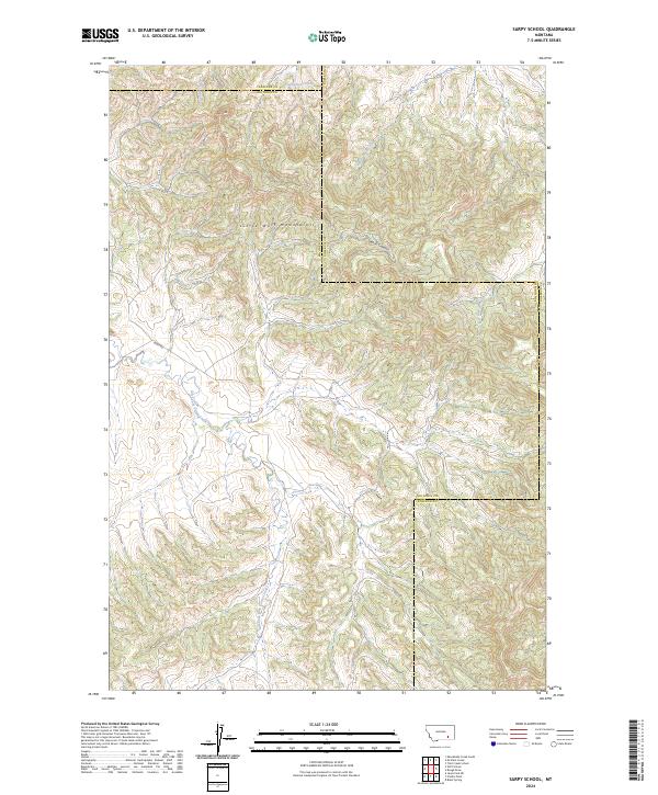 Sarpy School, MT — USGS 7.5-minute topo (2024)