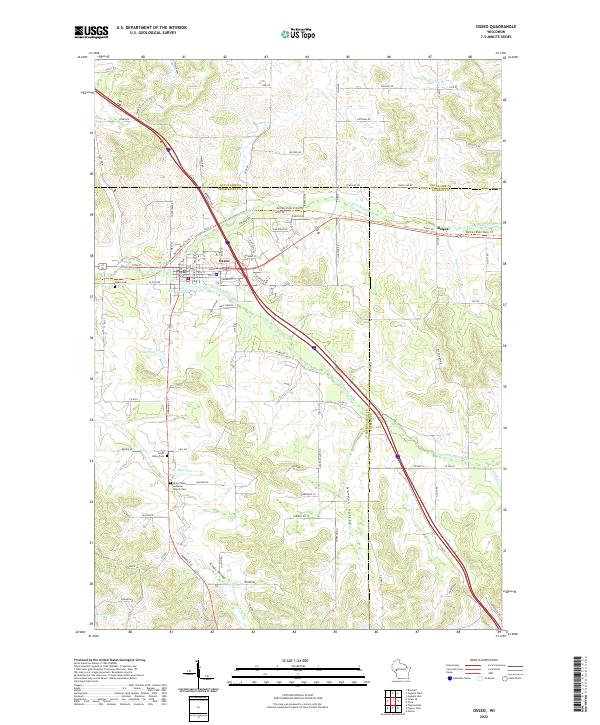 Osseo, WI — USGS 7.5-minute topo (2022)