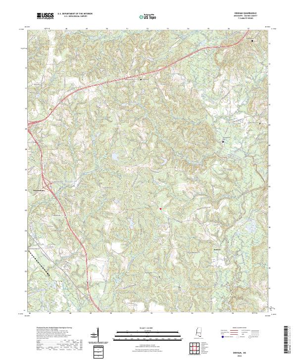 Denham, MS — USGS 7.5-minute topo (2024)