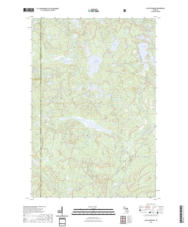 Lake Mitigwaki, MI — USGS 7.5-minute topo (2023)