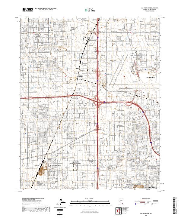 Las Vegas SW, NV — USGS 7.5-minute topo (2021)