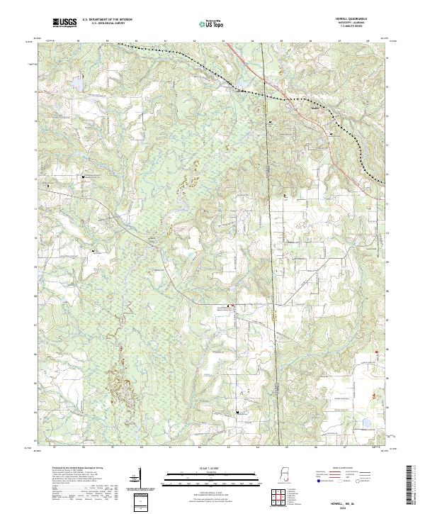 Howell, MS-AL — USGS 7.5-minute topo (2024)