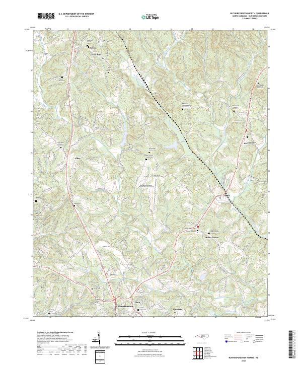 Rutherfordton North, NC — USGS 7.5-minute topo (2022)