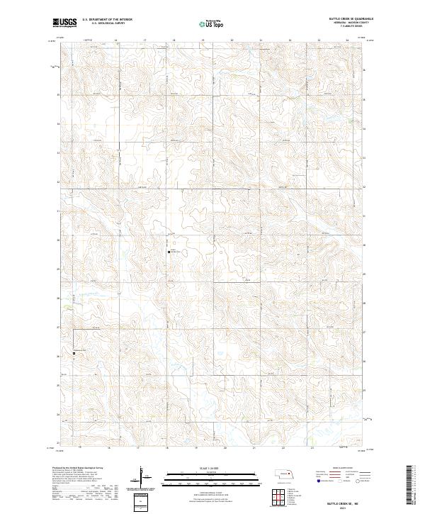 Battle Creek SE, NE — USGS 7.5-minute topo (2021)