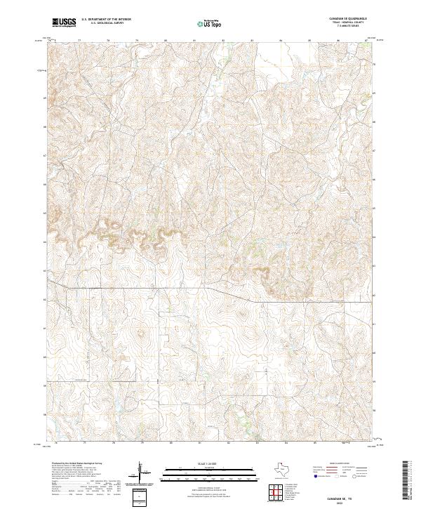 Canadian SE, TX — USGS 7.5-minute topo (2022)